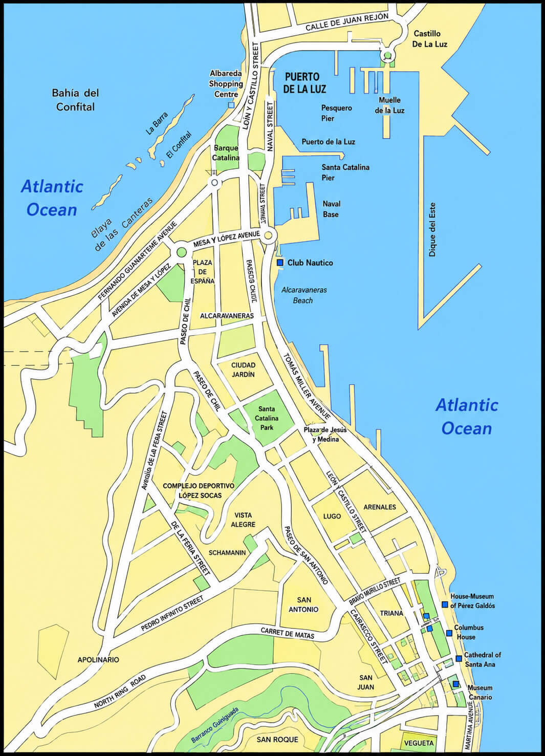 Las Palmas downtown map