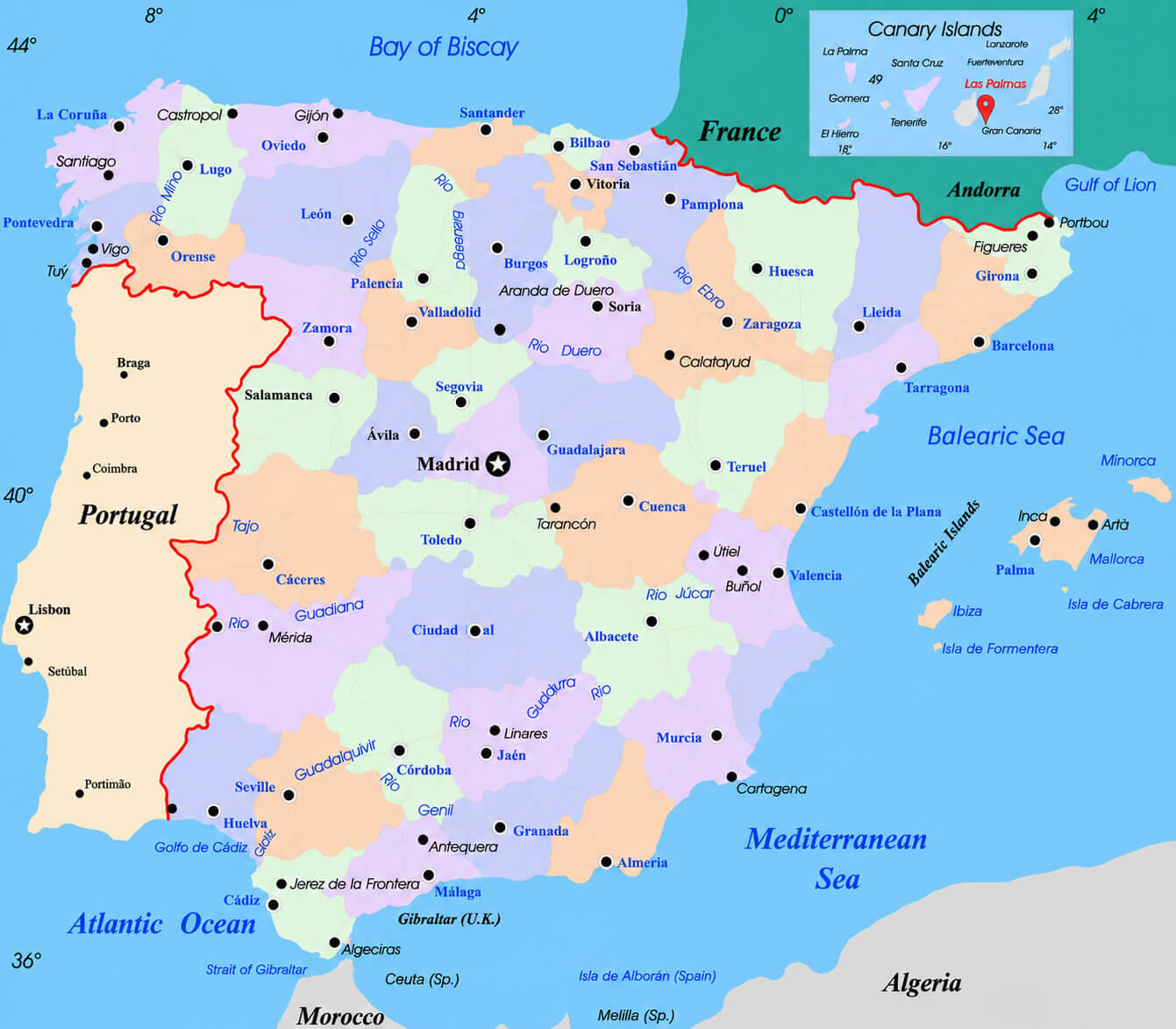 Las Palmas location in Spain map
