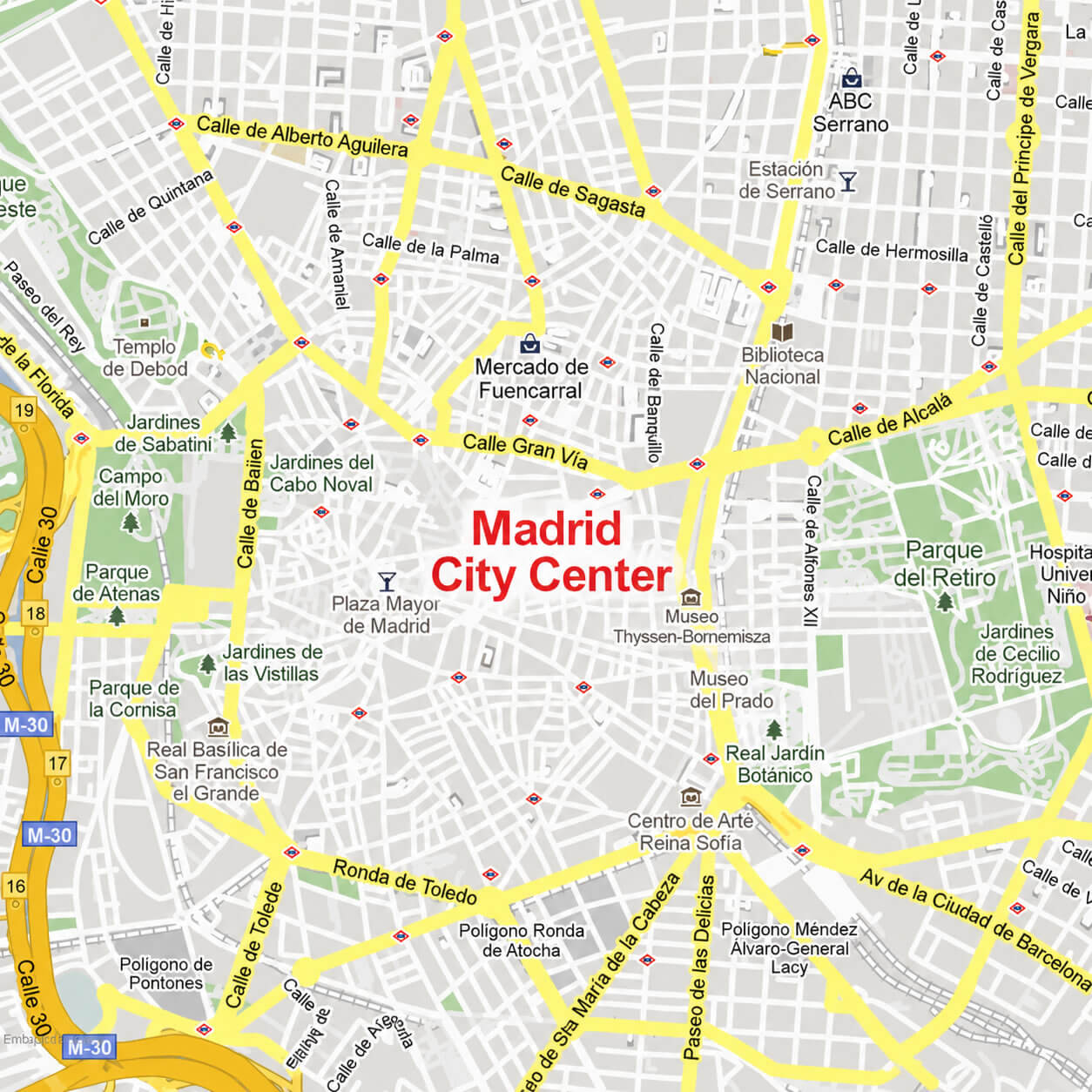 Madrid city center map