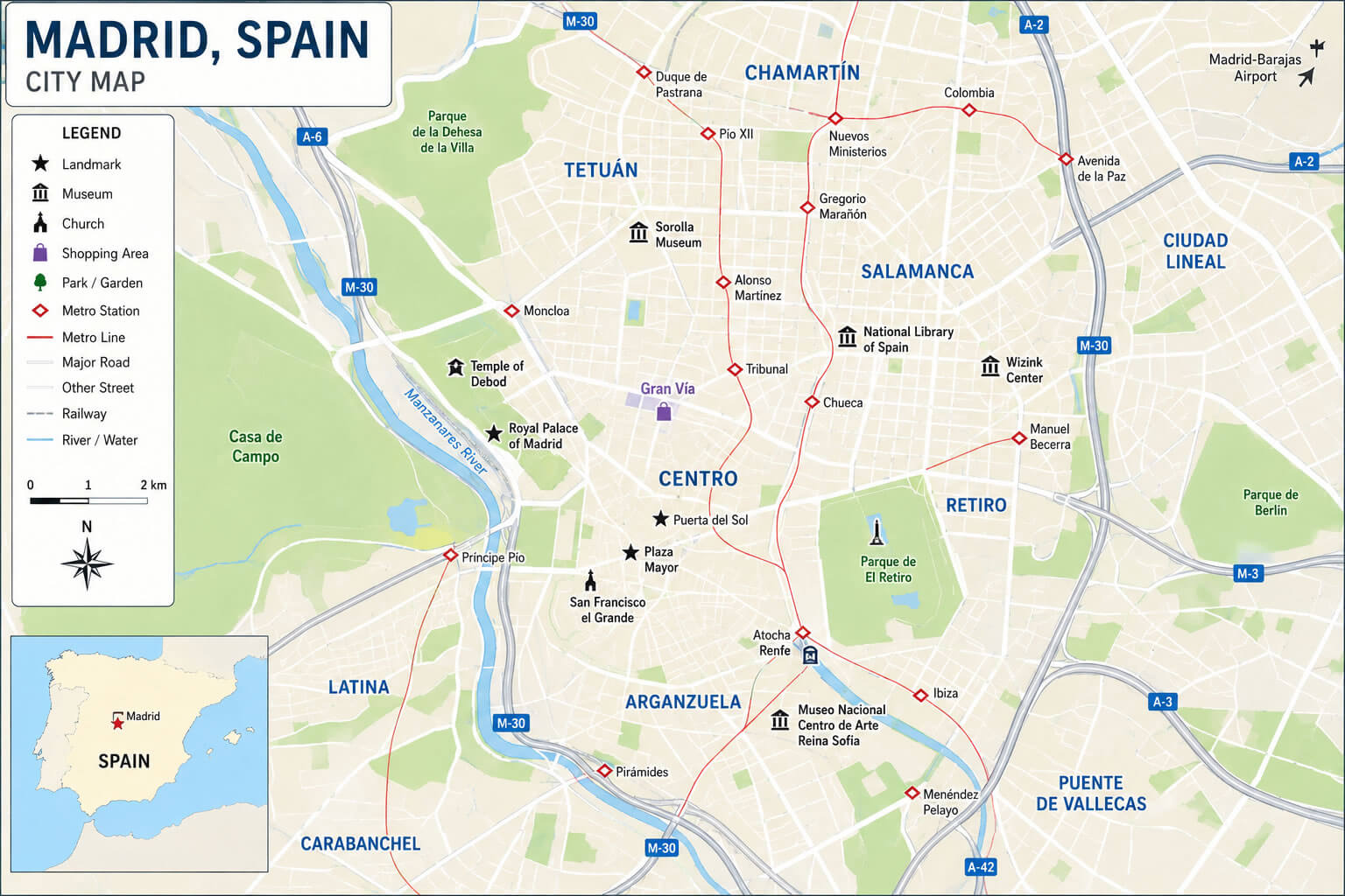 Madrid city map