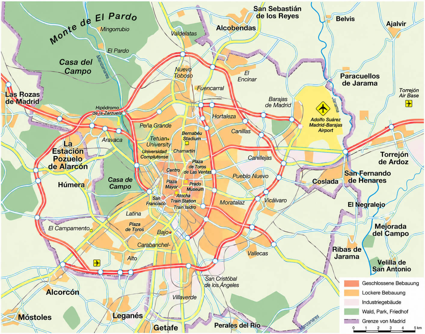 Madrid ring road map