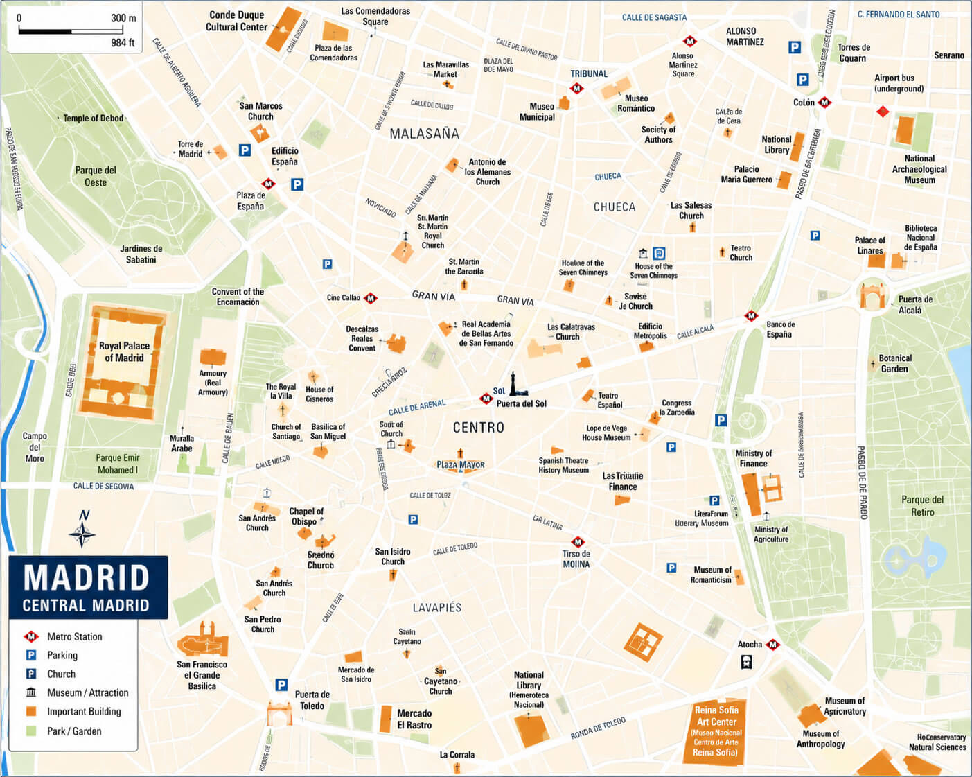 Madrid tourist map	