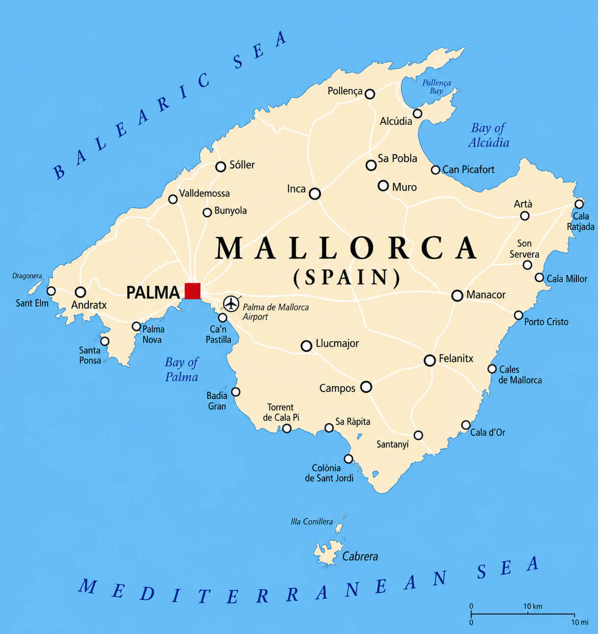 Mallorca administrative map