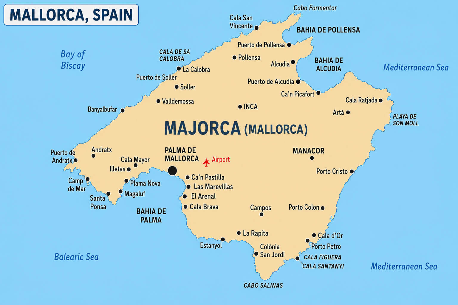 Mallorca detailed map