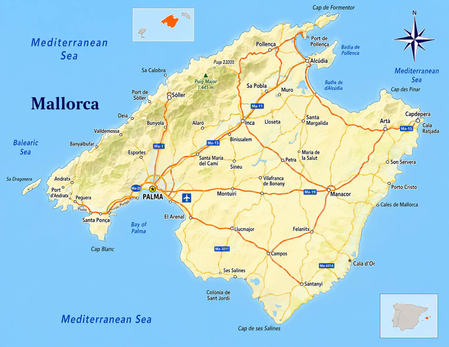 Mallorca Island map