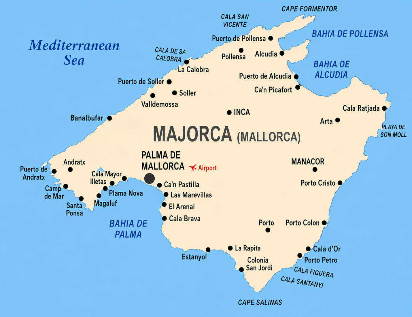 Palma de Mallorca city map