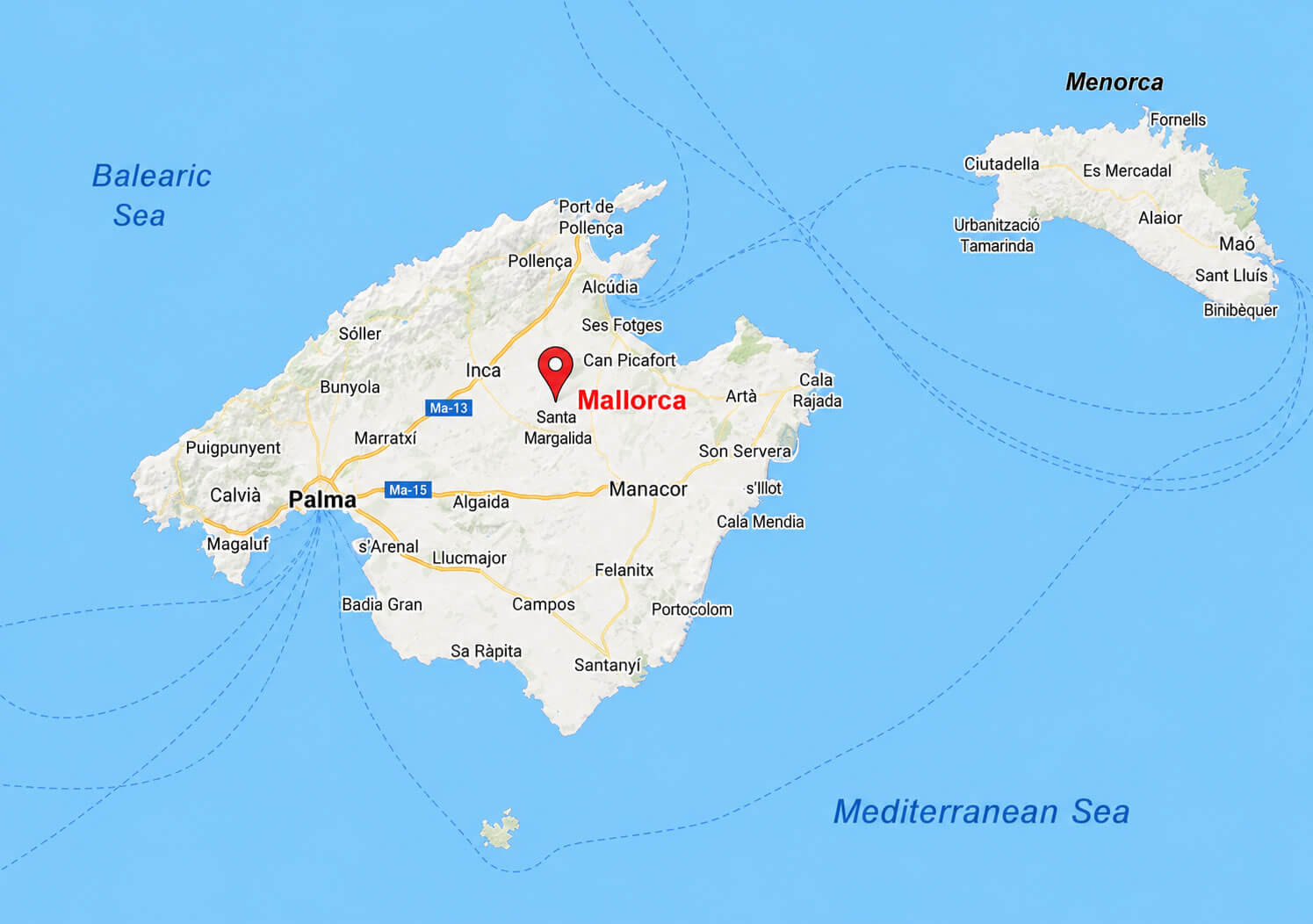 Palma Mallorca map Spain