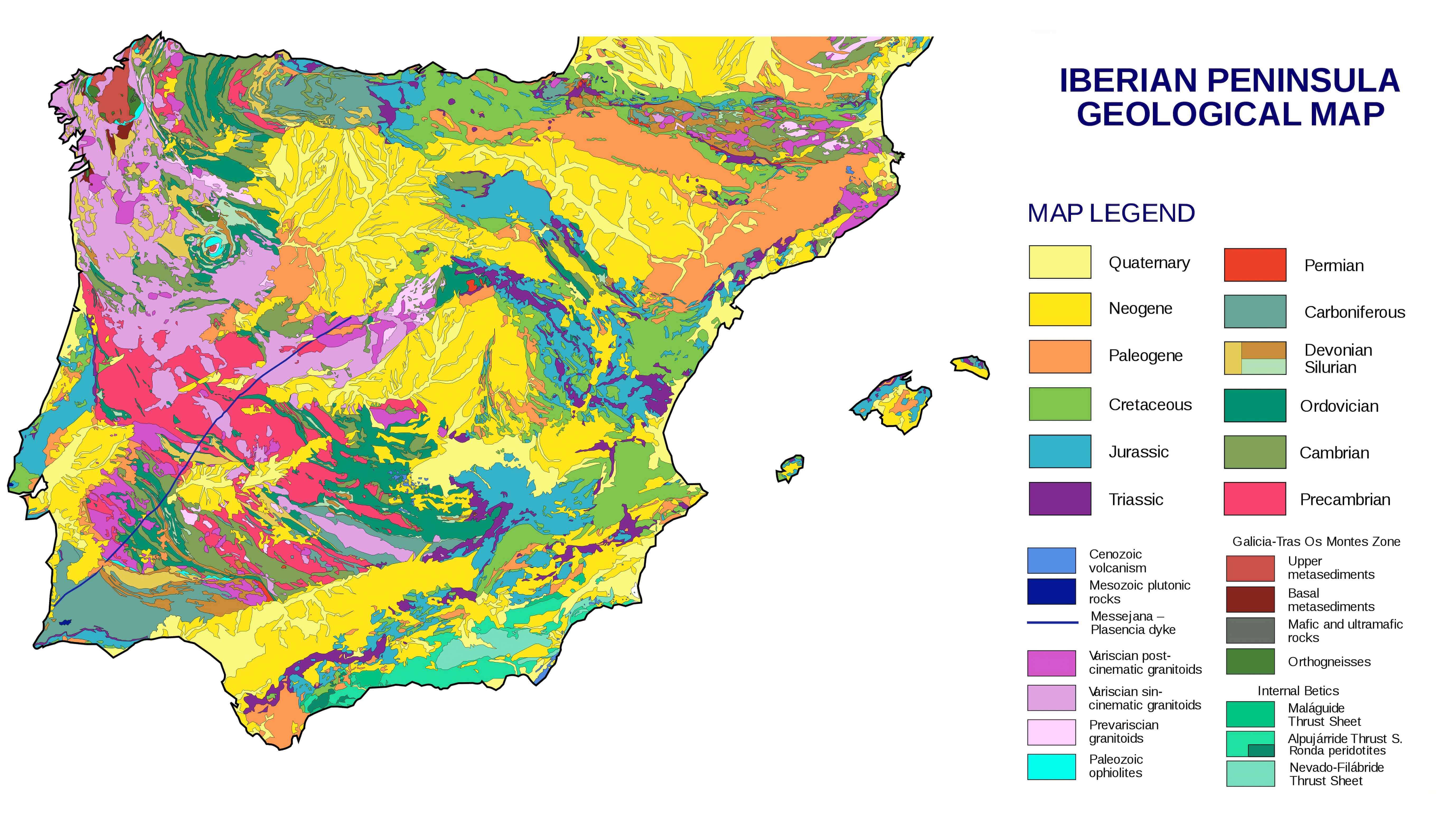 Spain geological map