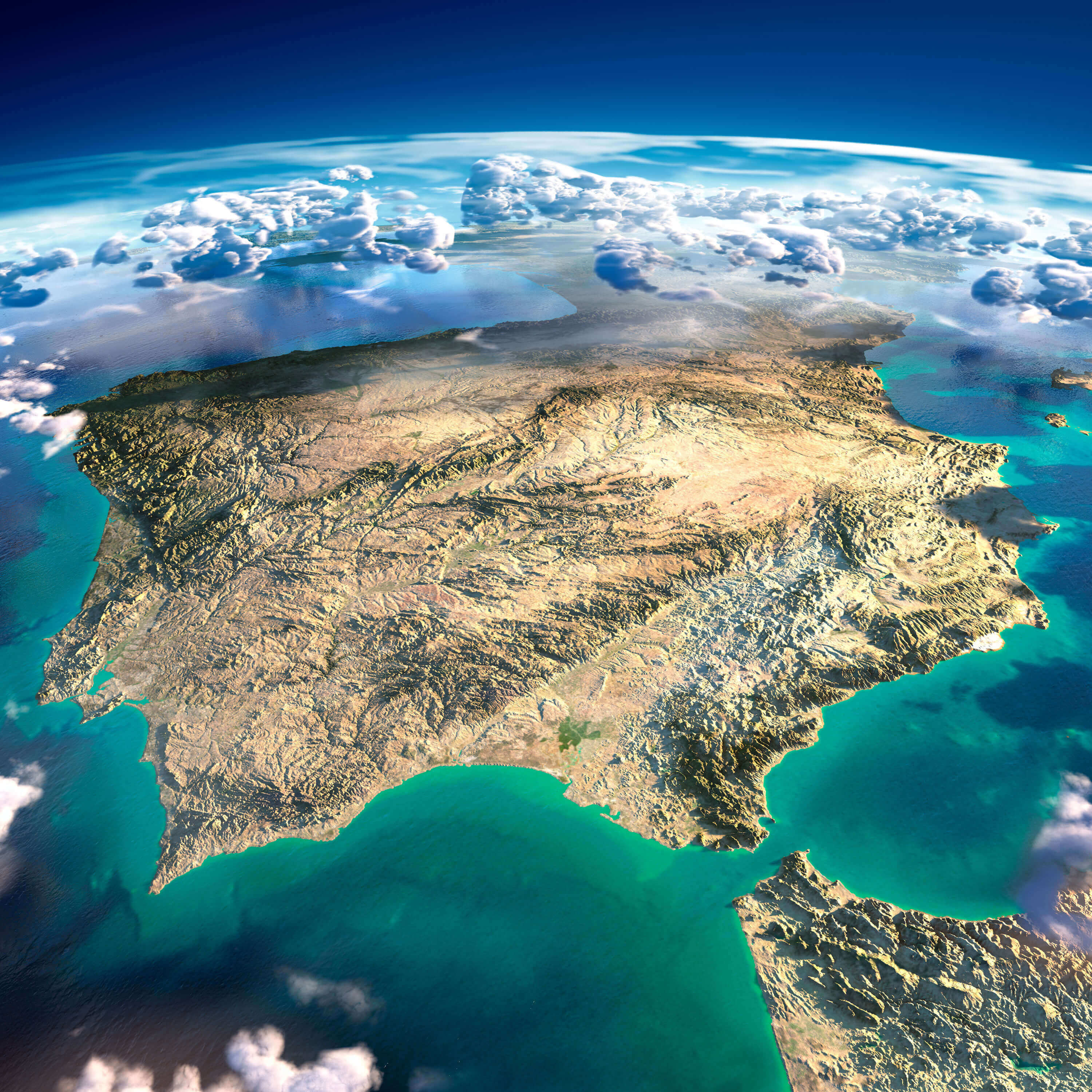 Spain satellite map