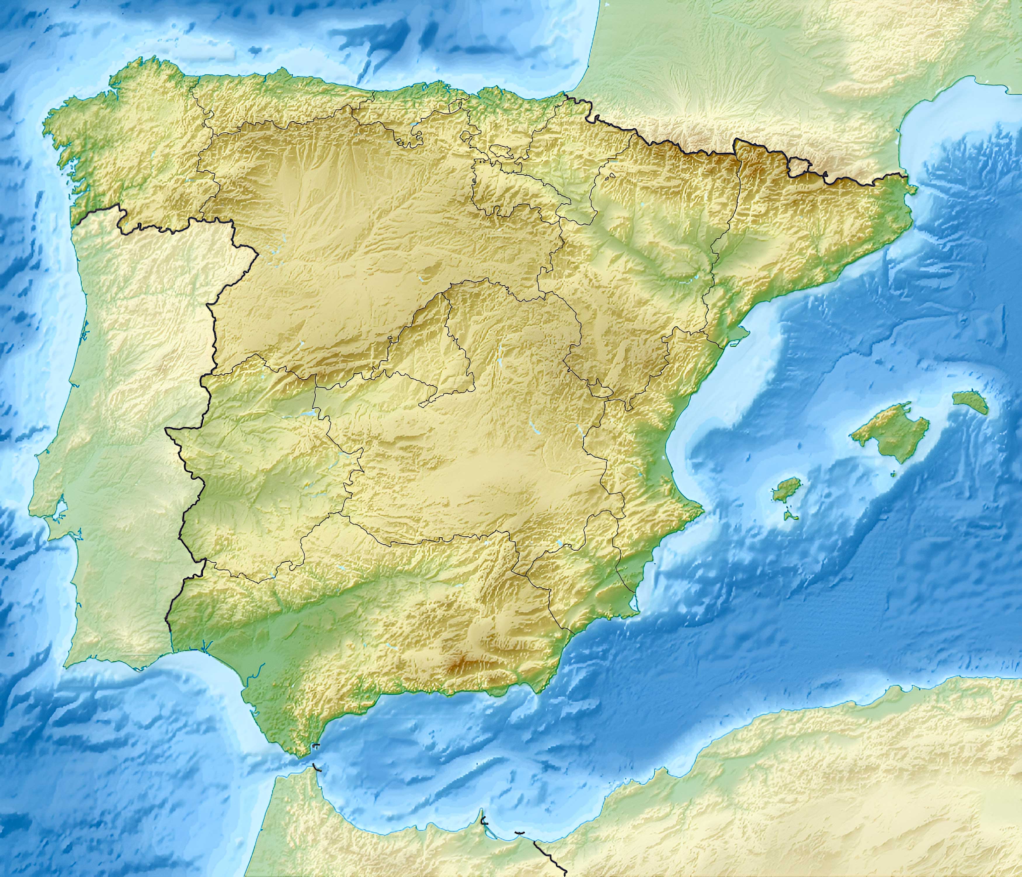 Spain topographic map