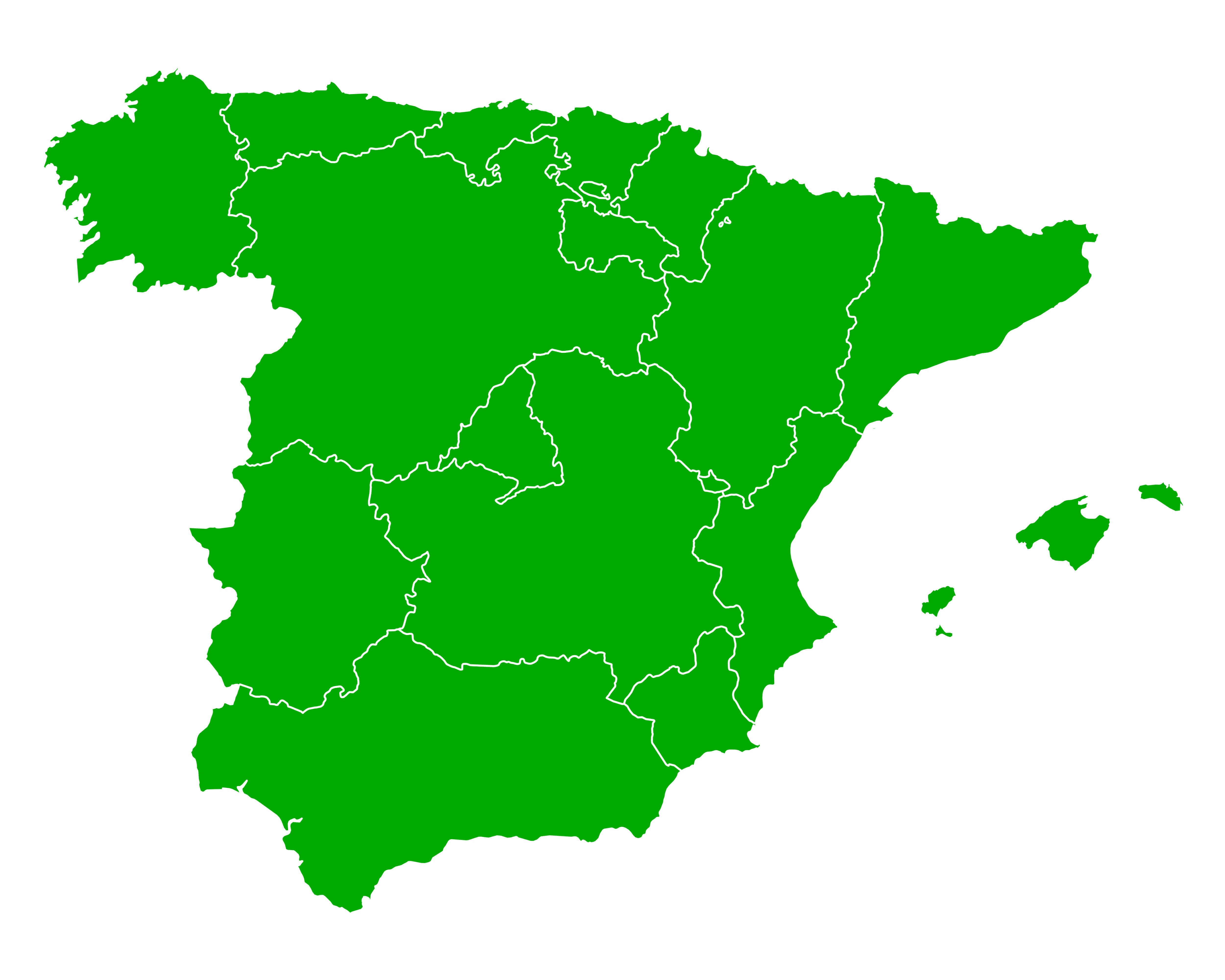 Blank map of Spain