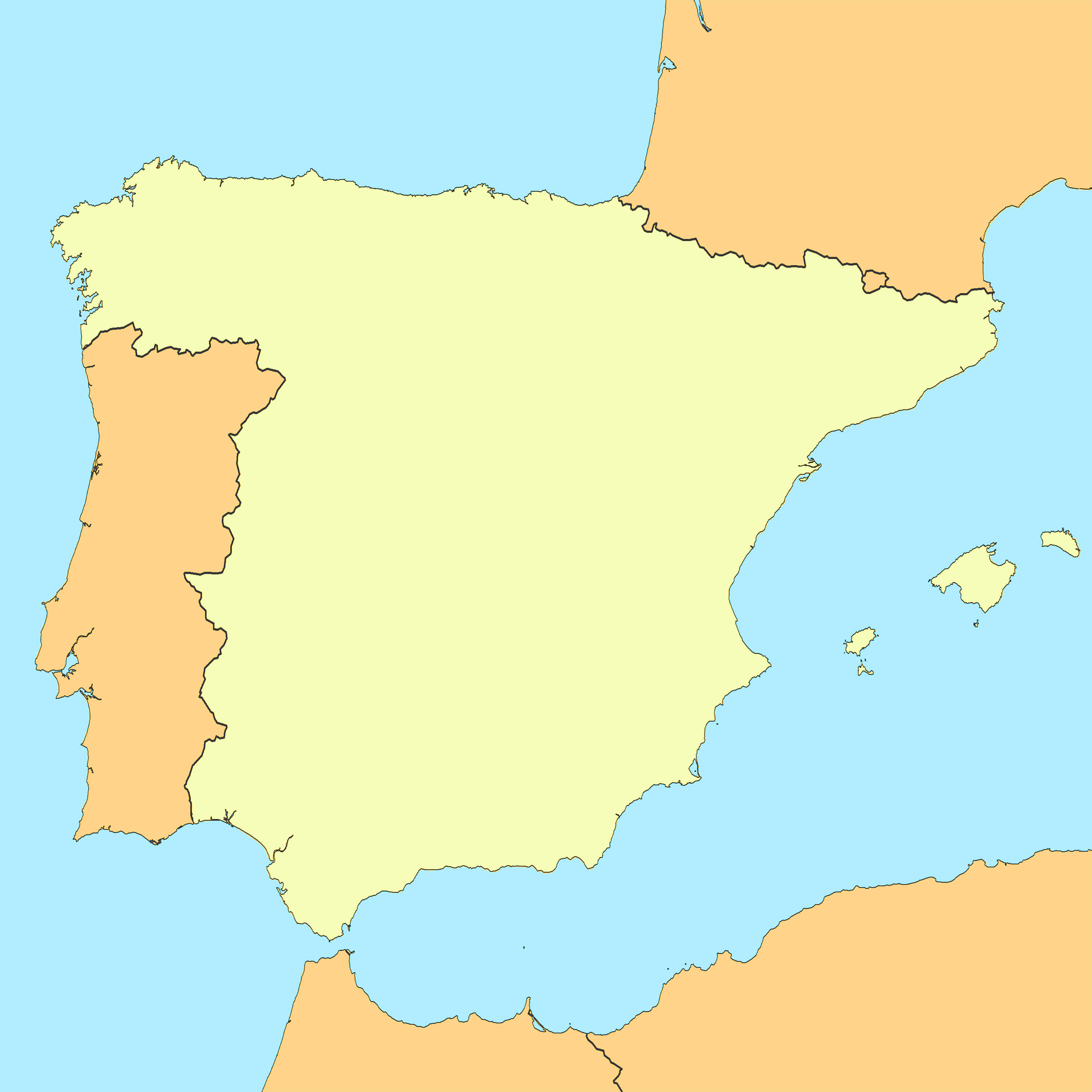 Spain blank map
