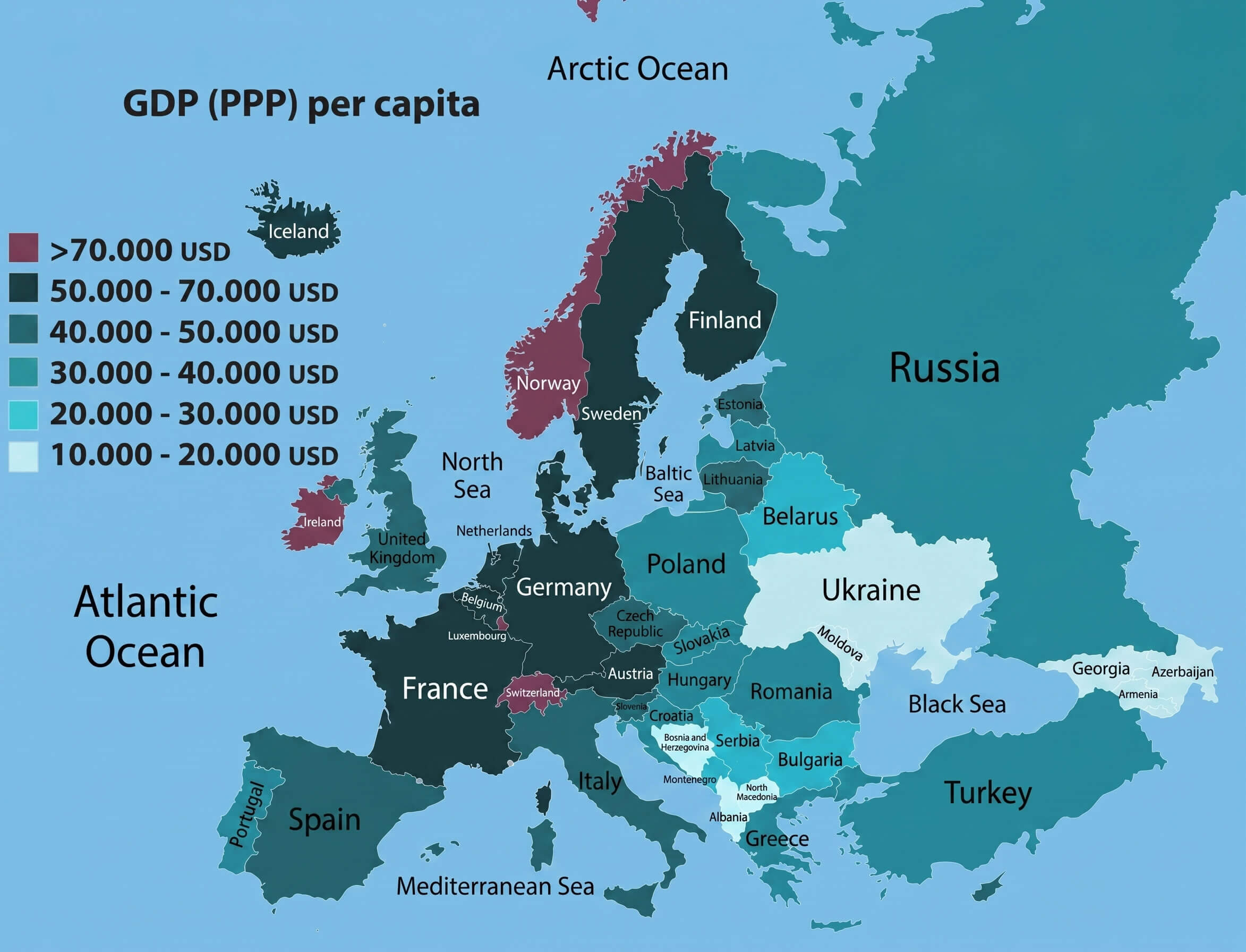 Spain GDP per capita map