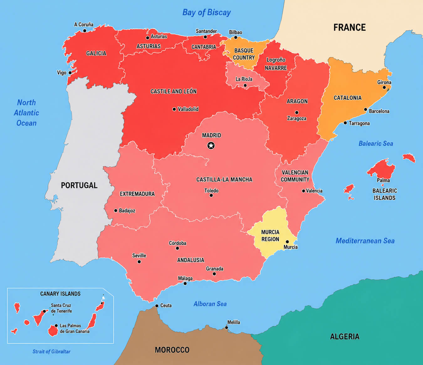 Spain total fertility rate map 2014