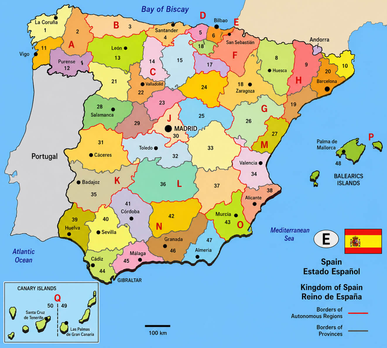 Spain provinces map
