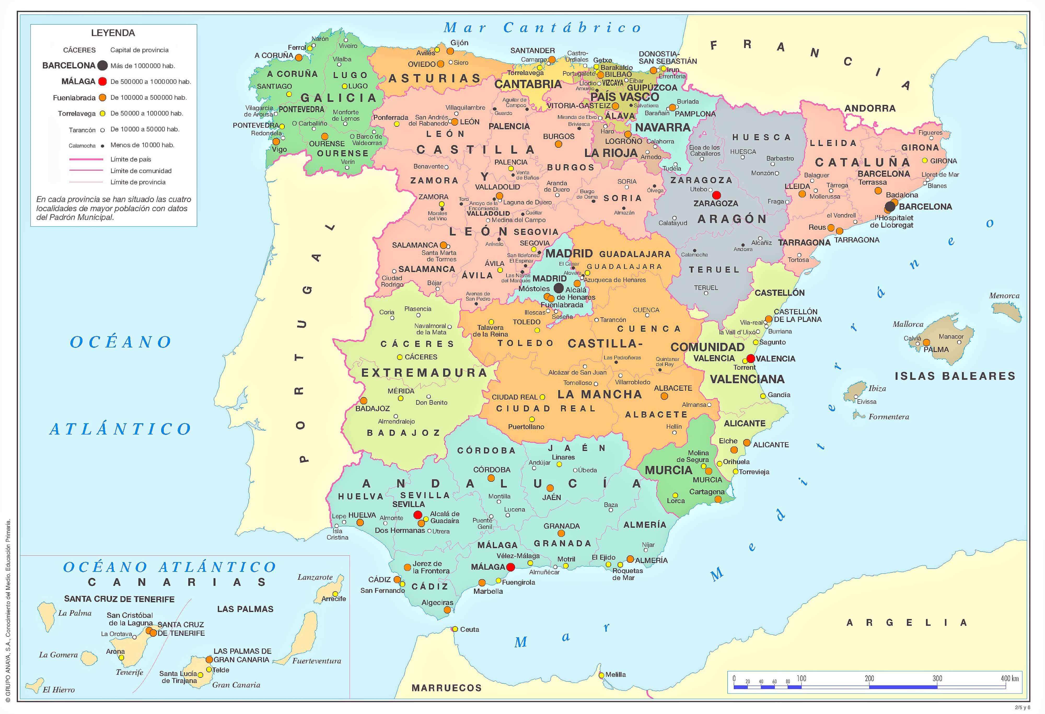 Spain regions map