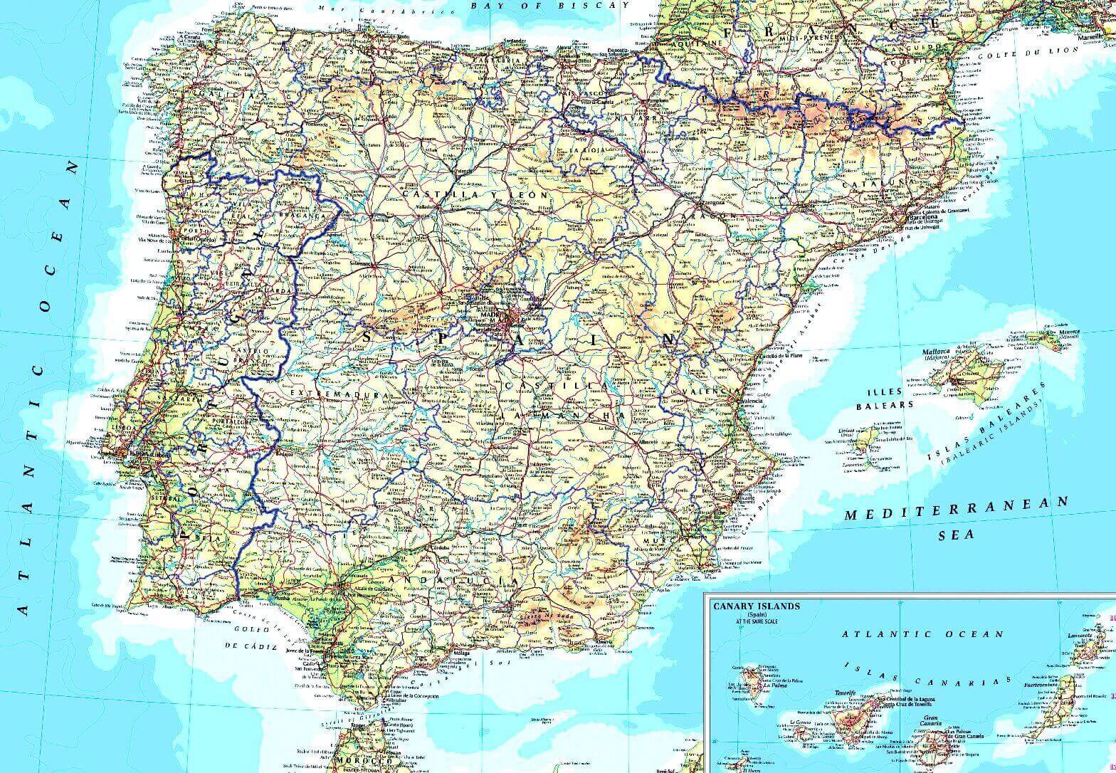 Portugal and Spain road map