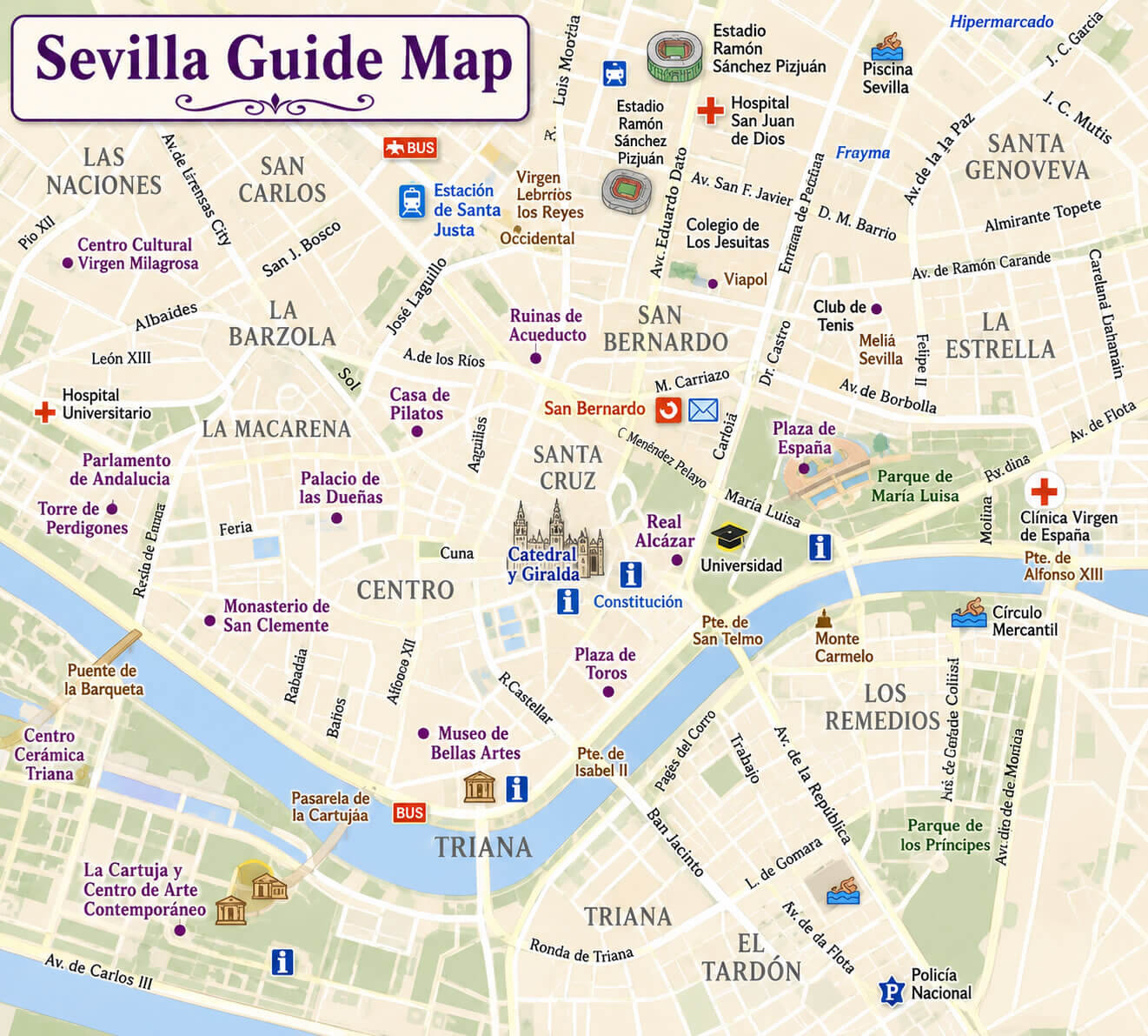 Sevilla guide map