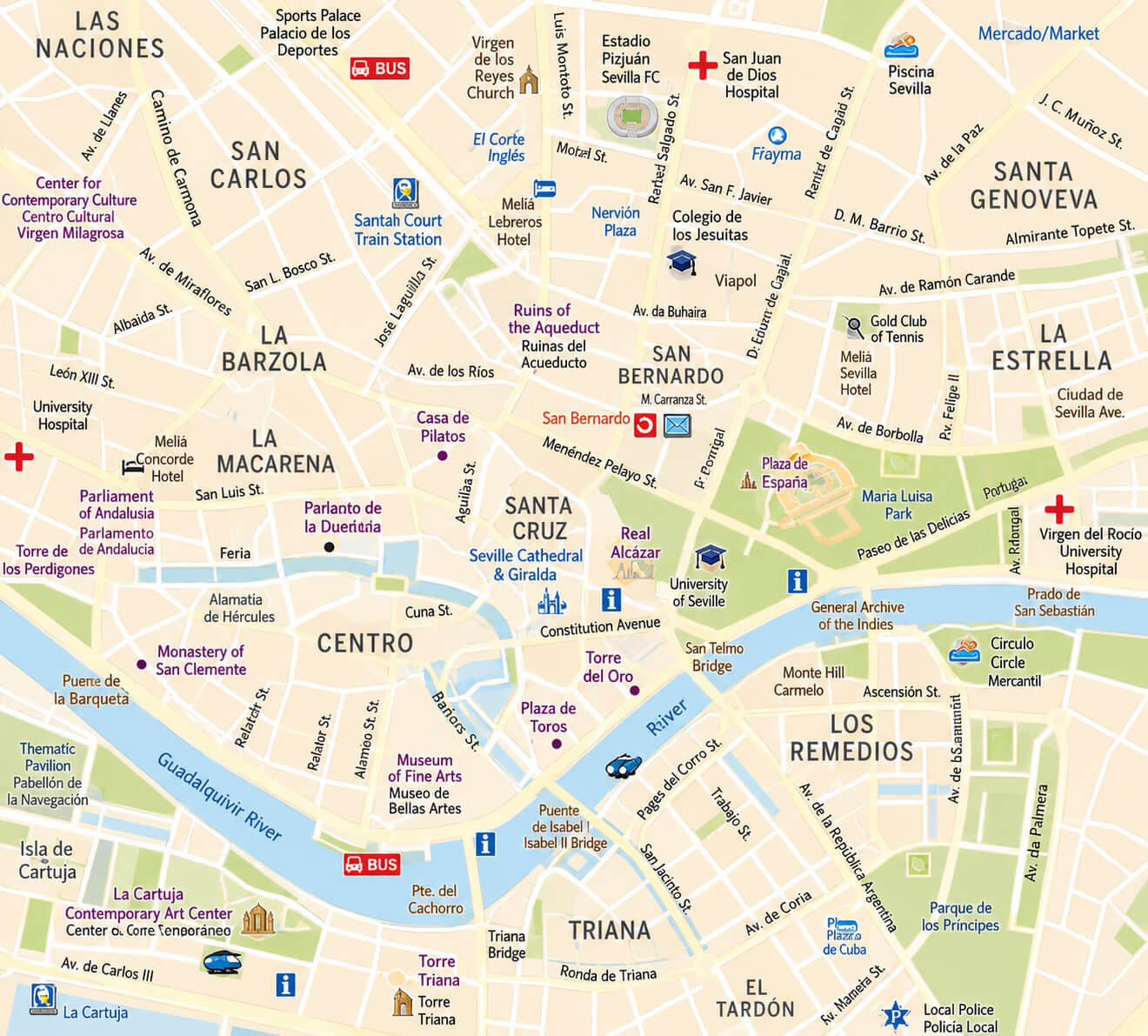 Sevilla travel map