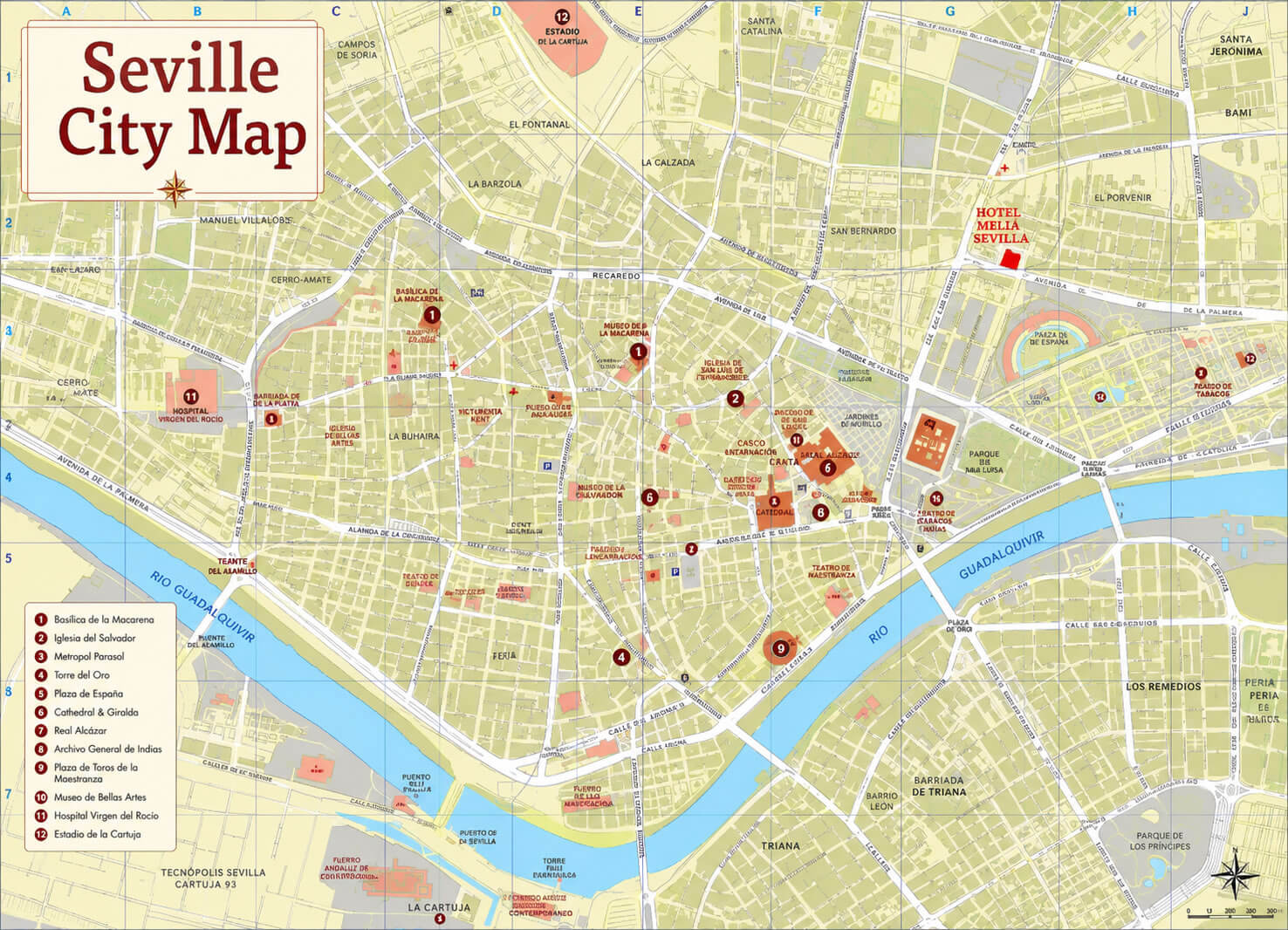 Seville attractions map