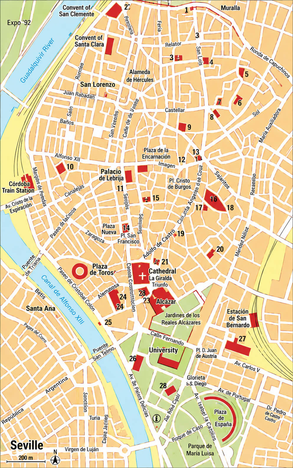 Seville tourist map