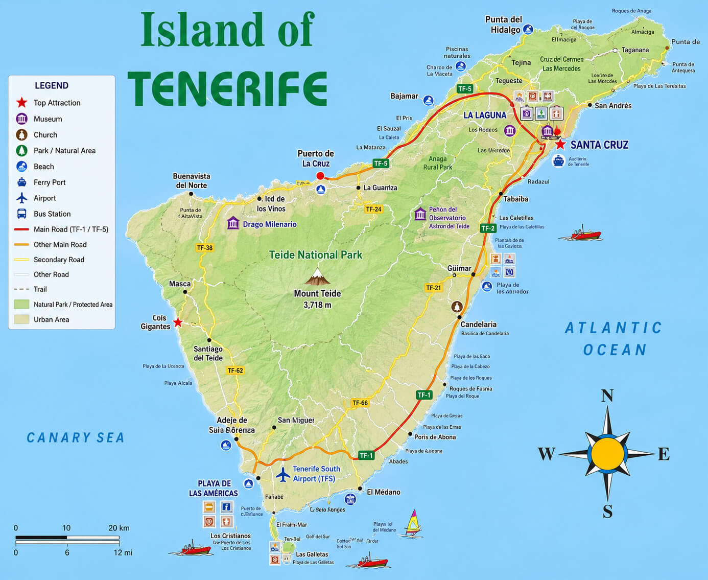 Tenerife Island map