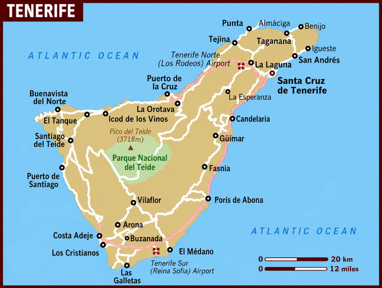 Tenerife regions map