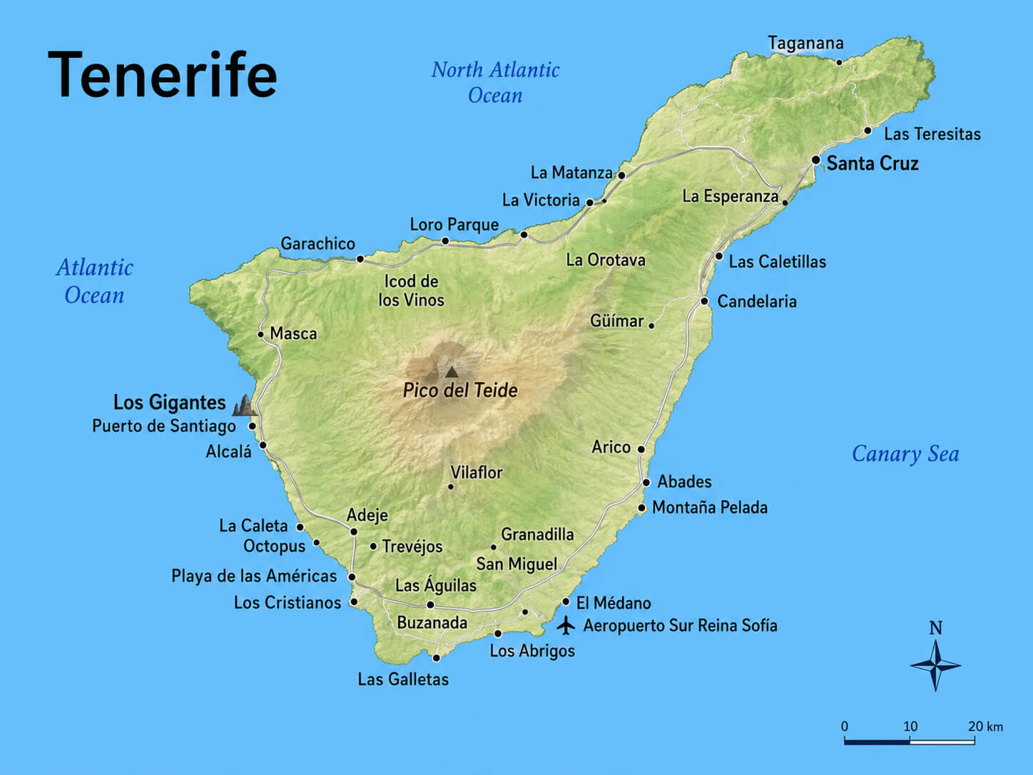 Tenerife relief map