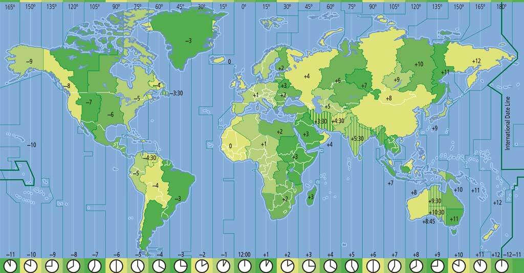 World Spain time zone longitude and latitude map