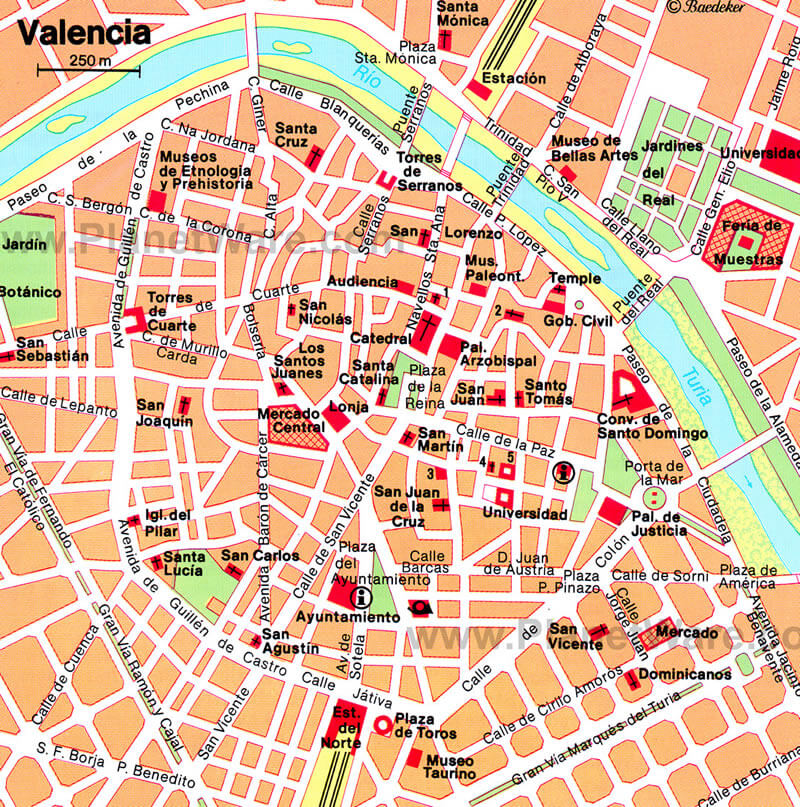Valencia Map Guide of the World