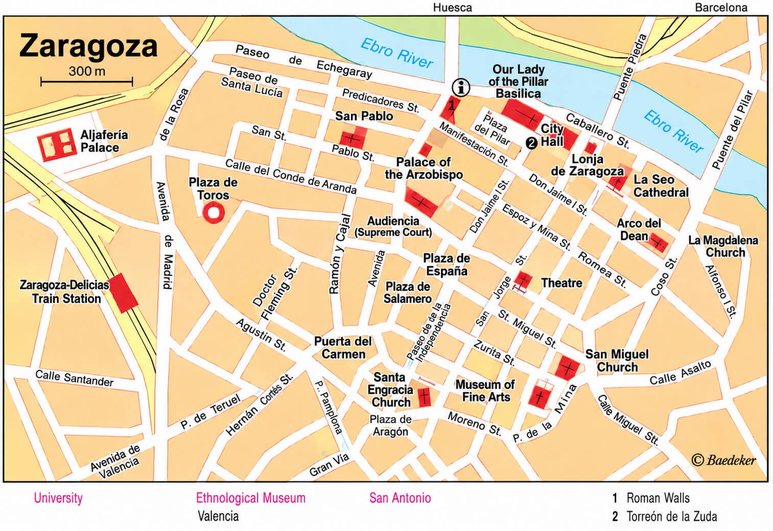 Zaragoza city center map