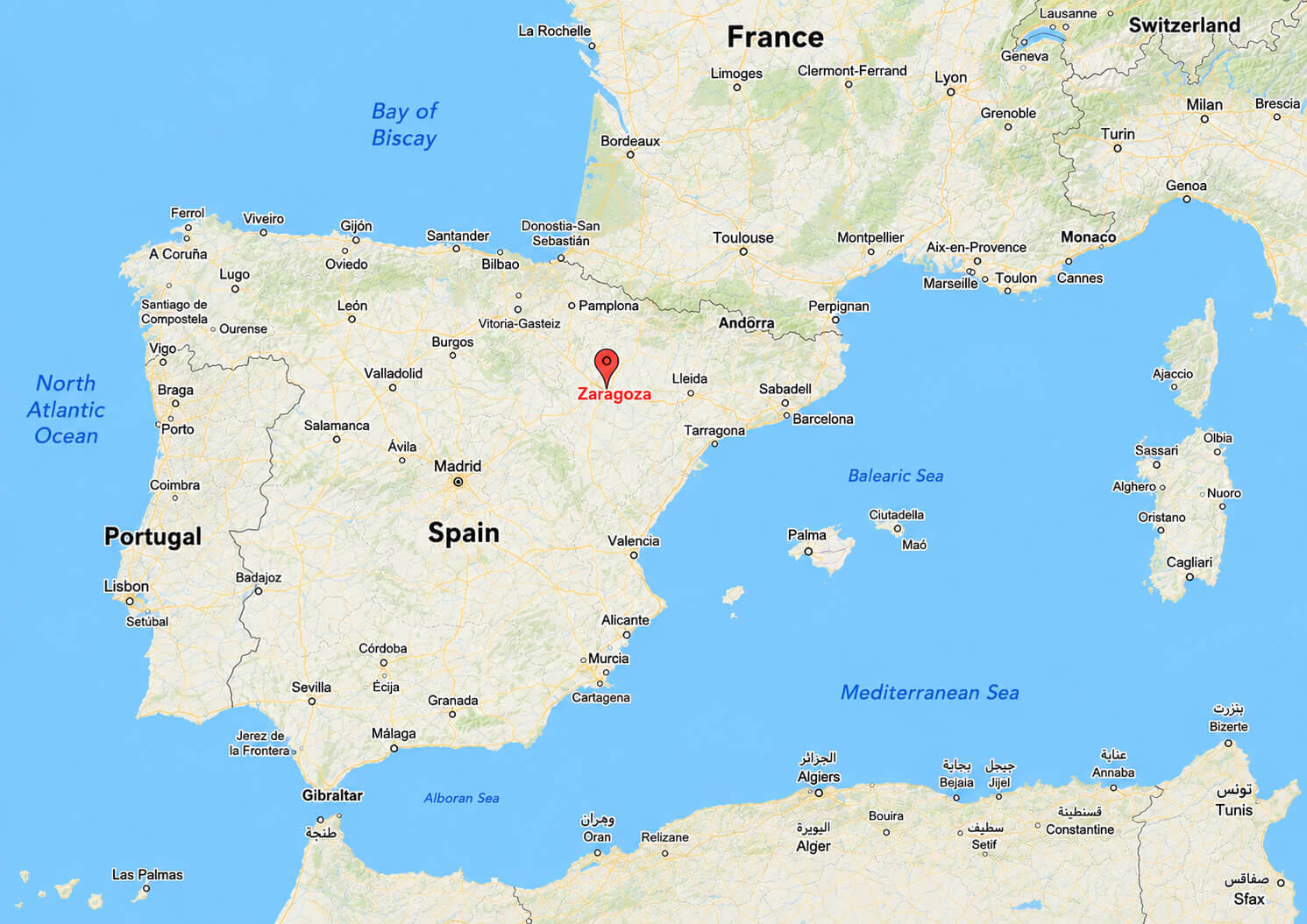 Zaragoza location map