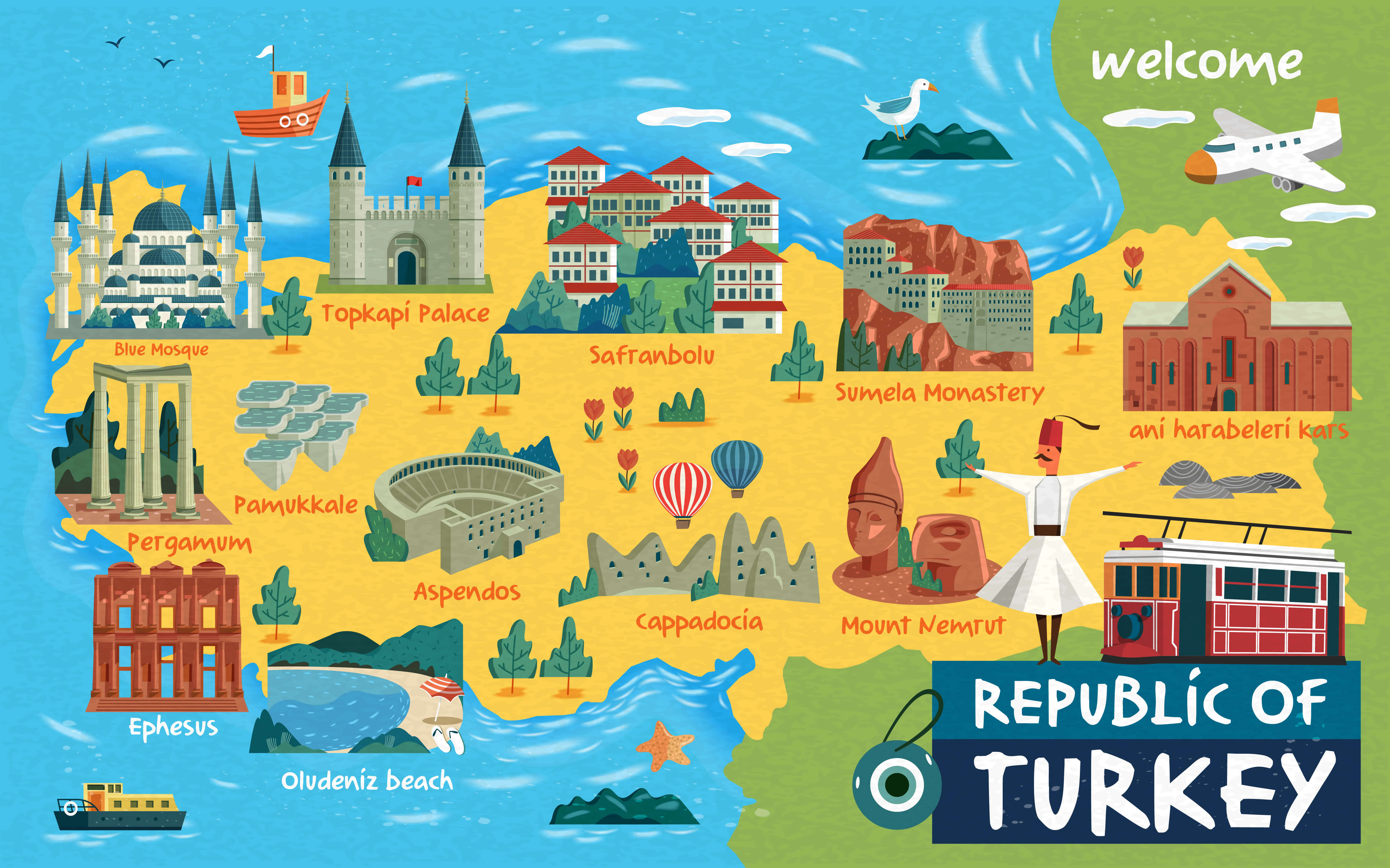 Turkey tours map