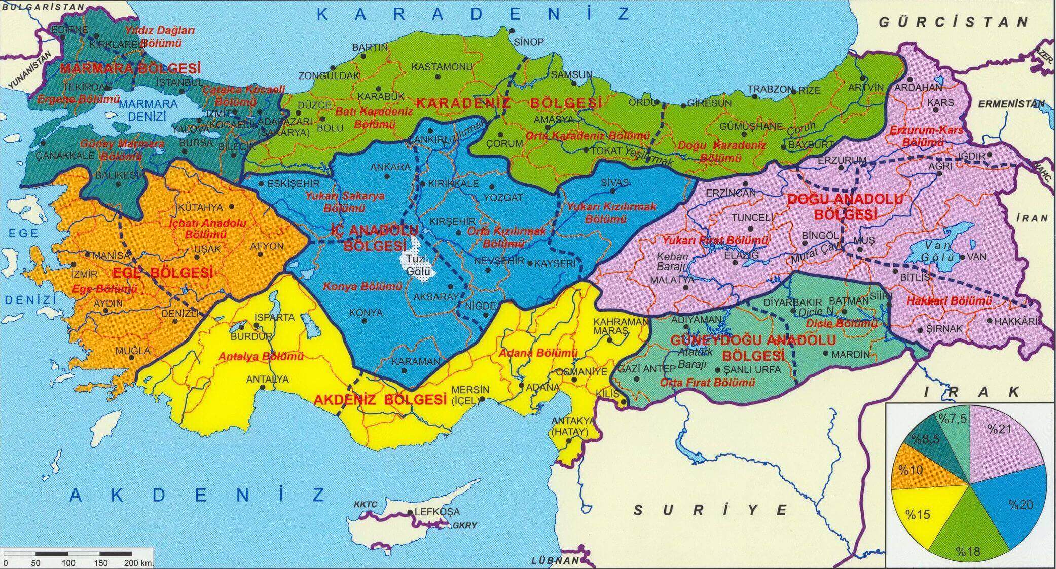 Turkey high resolution provinces map