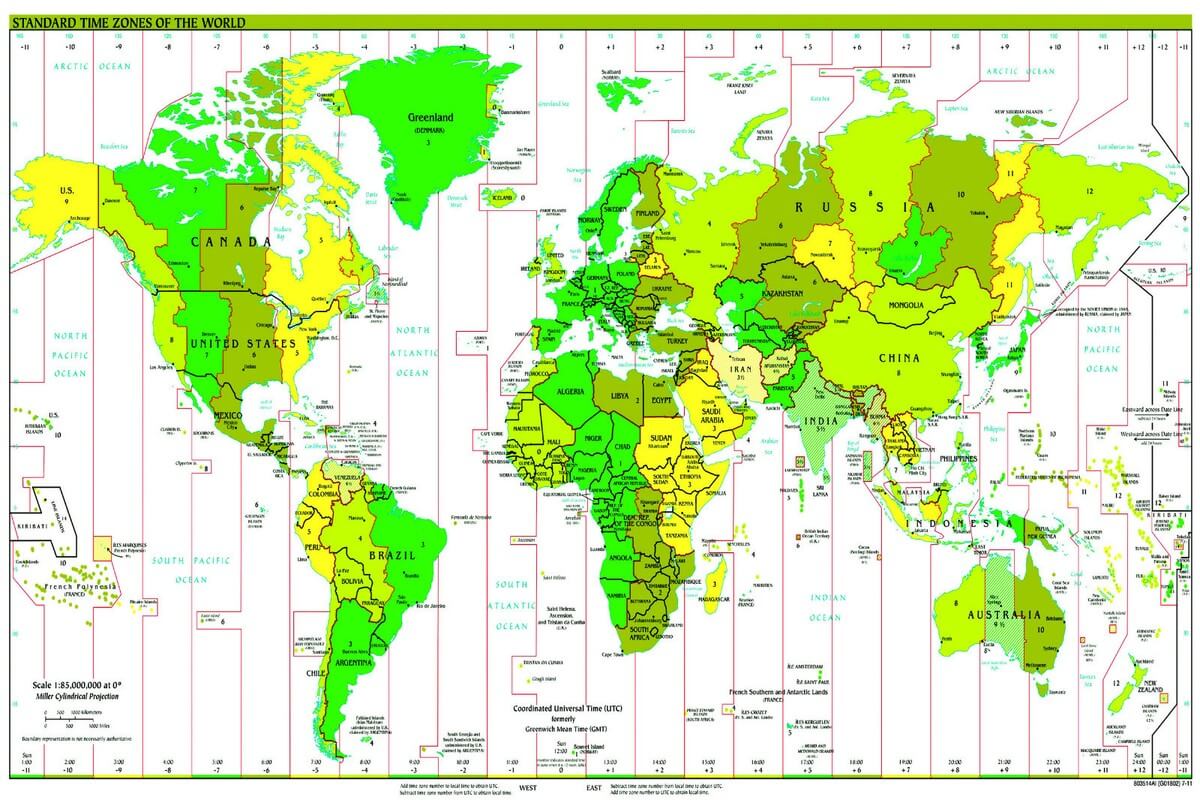 Time zone map World and Turkey