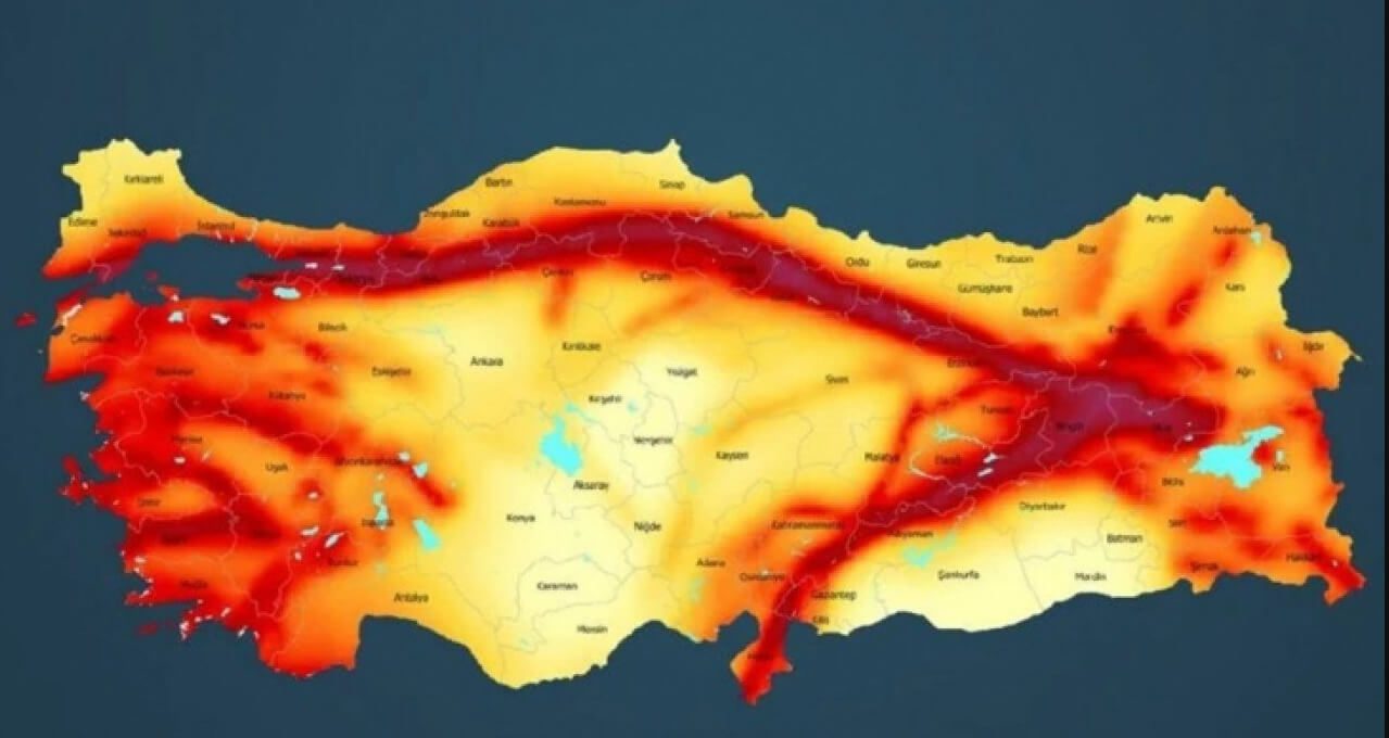 Turkey earthquake fault line map