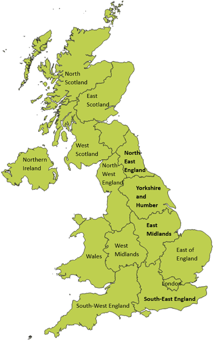 UK regions map