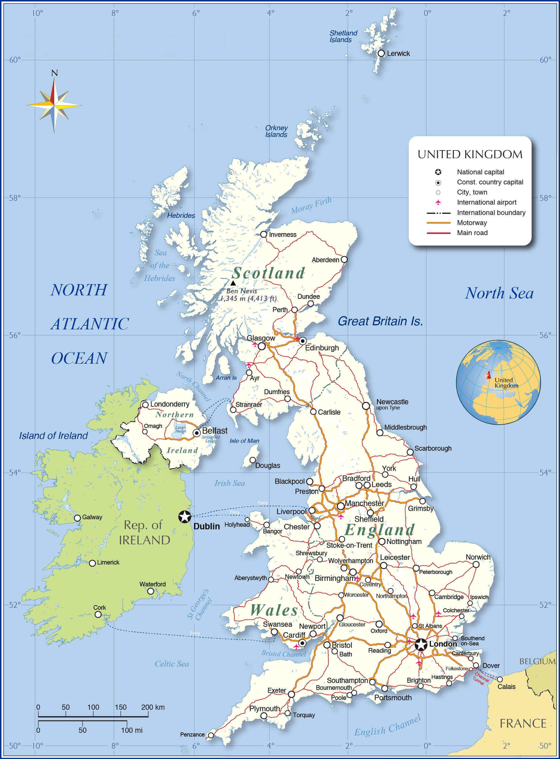 United Kingdom cities map Northern Ireland