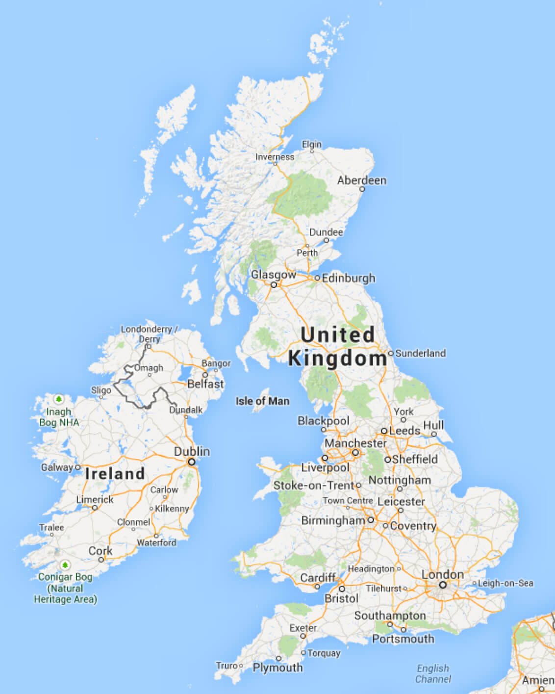 Large UK google map