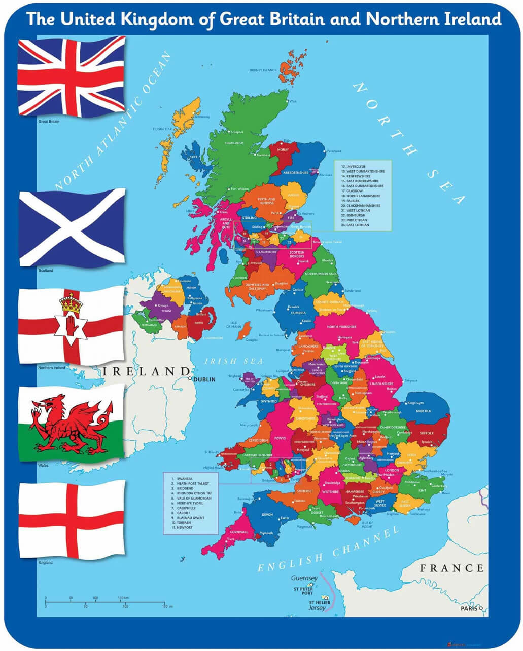 UK great britain Northern Ireland map