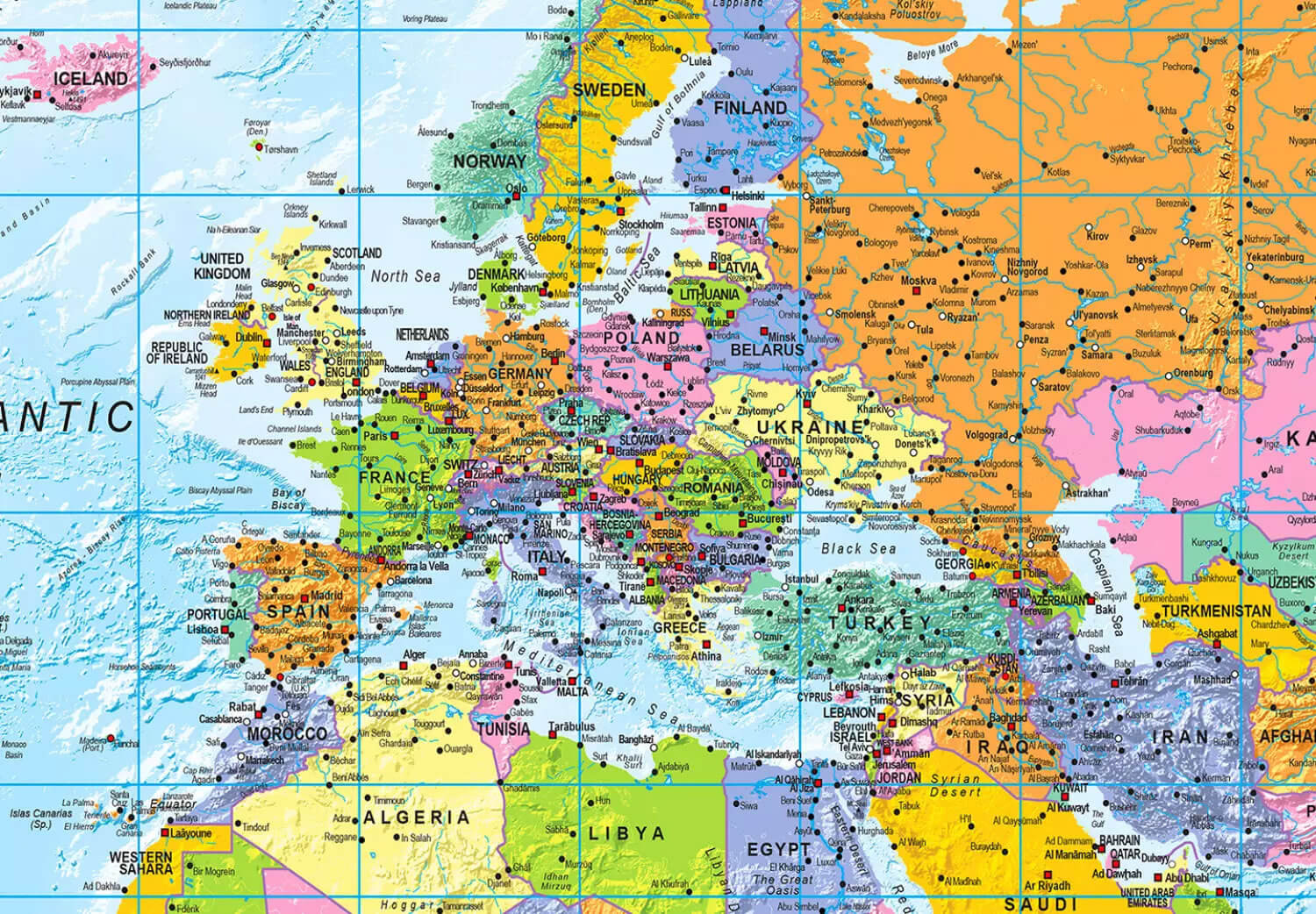 United Kingdom and europe time zones map