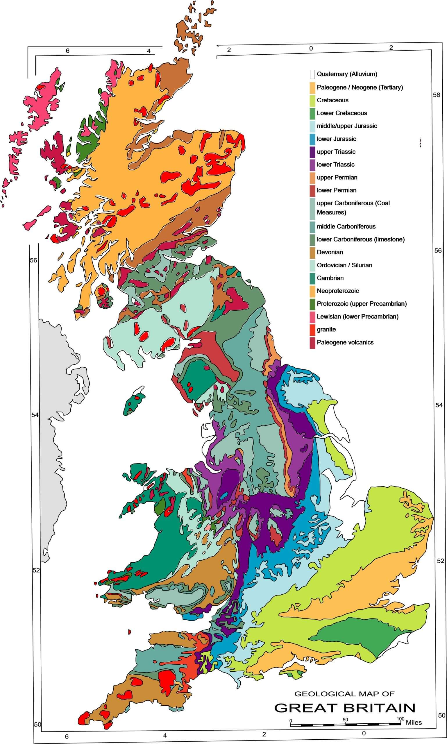 High resolution United Kingdom geological map