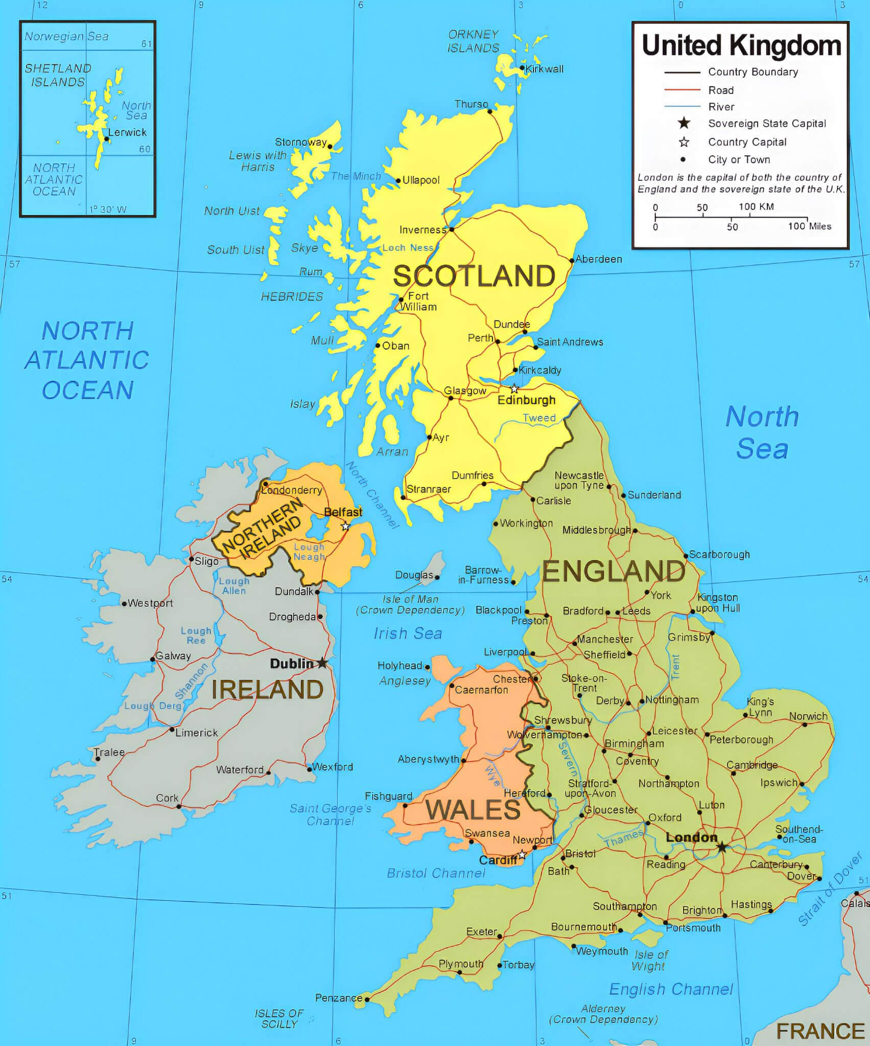 Large United Kingdom political map