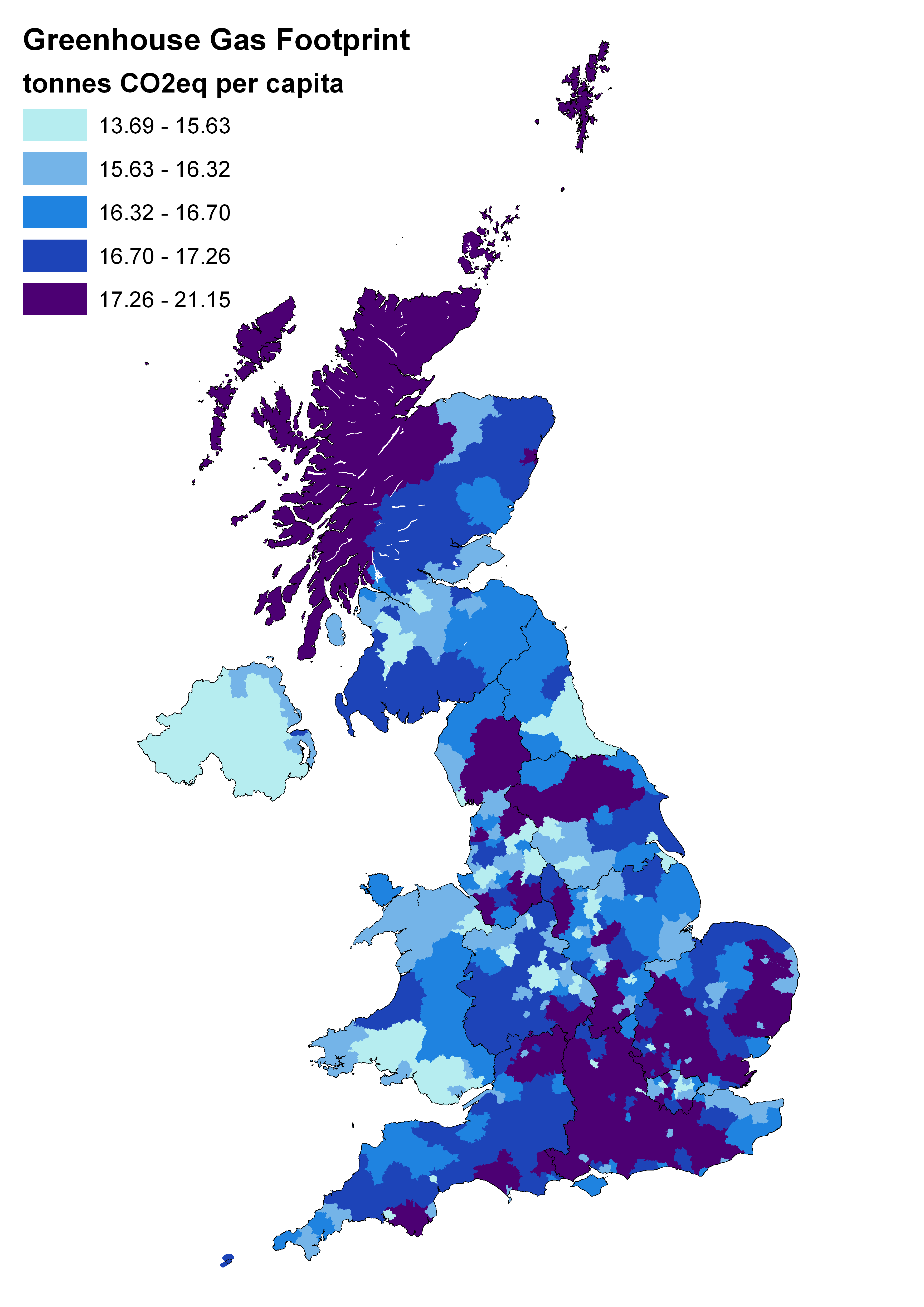 United Kingdom greenhouse map