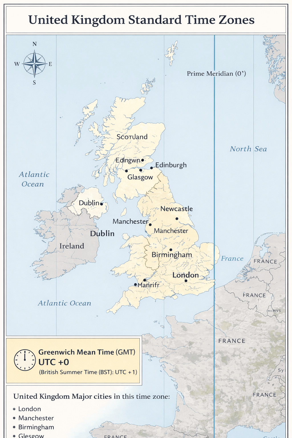 United Kingdom standard time zone map