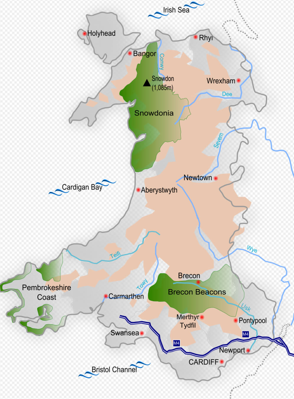 Wales Map Guide Of The World