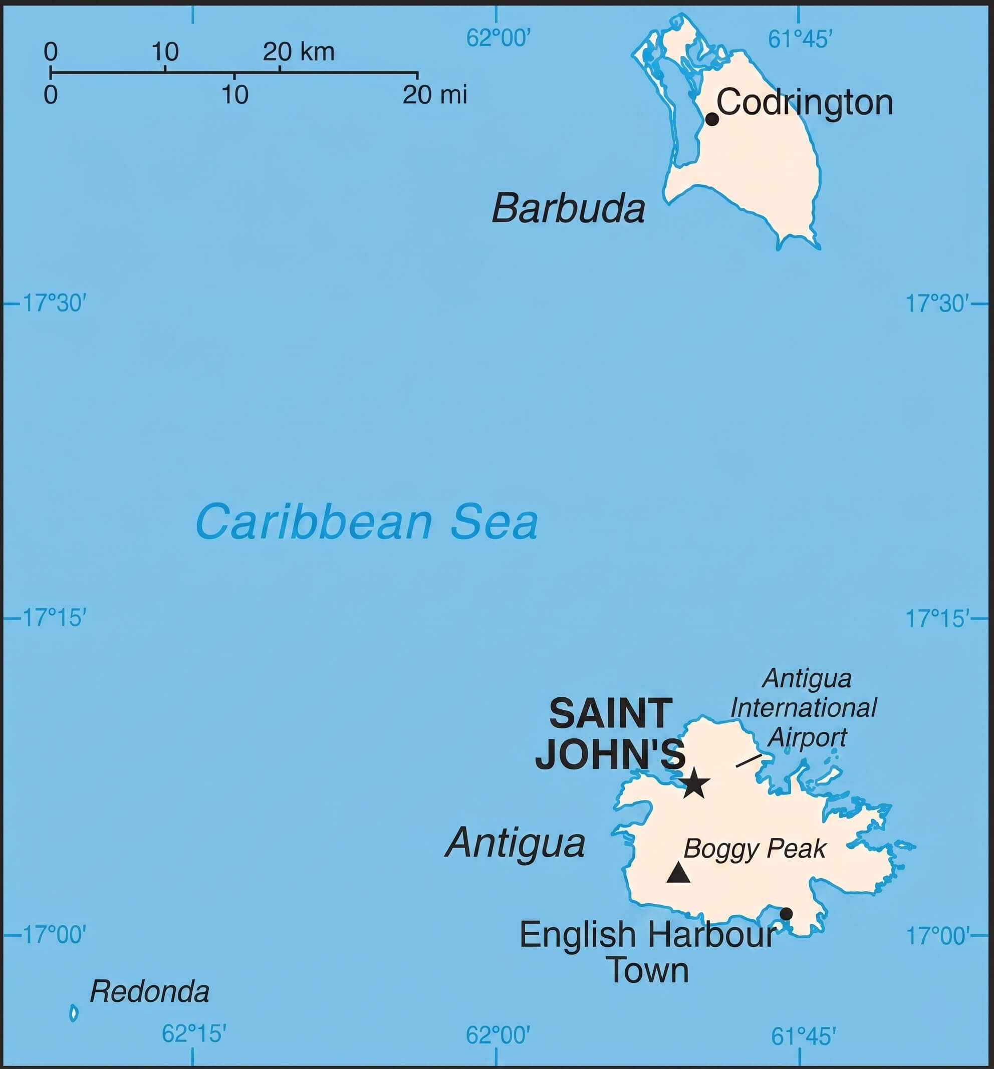 Antigua and Barbuda map