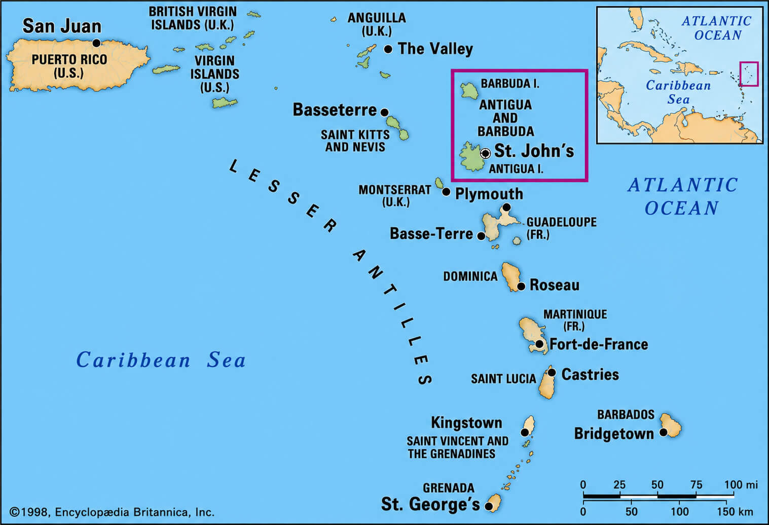 Antigua Barbuda regional map