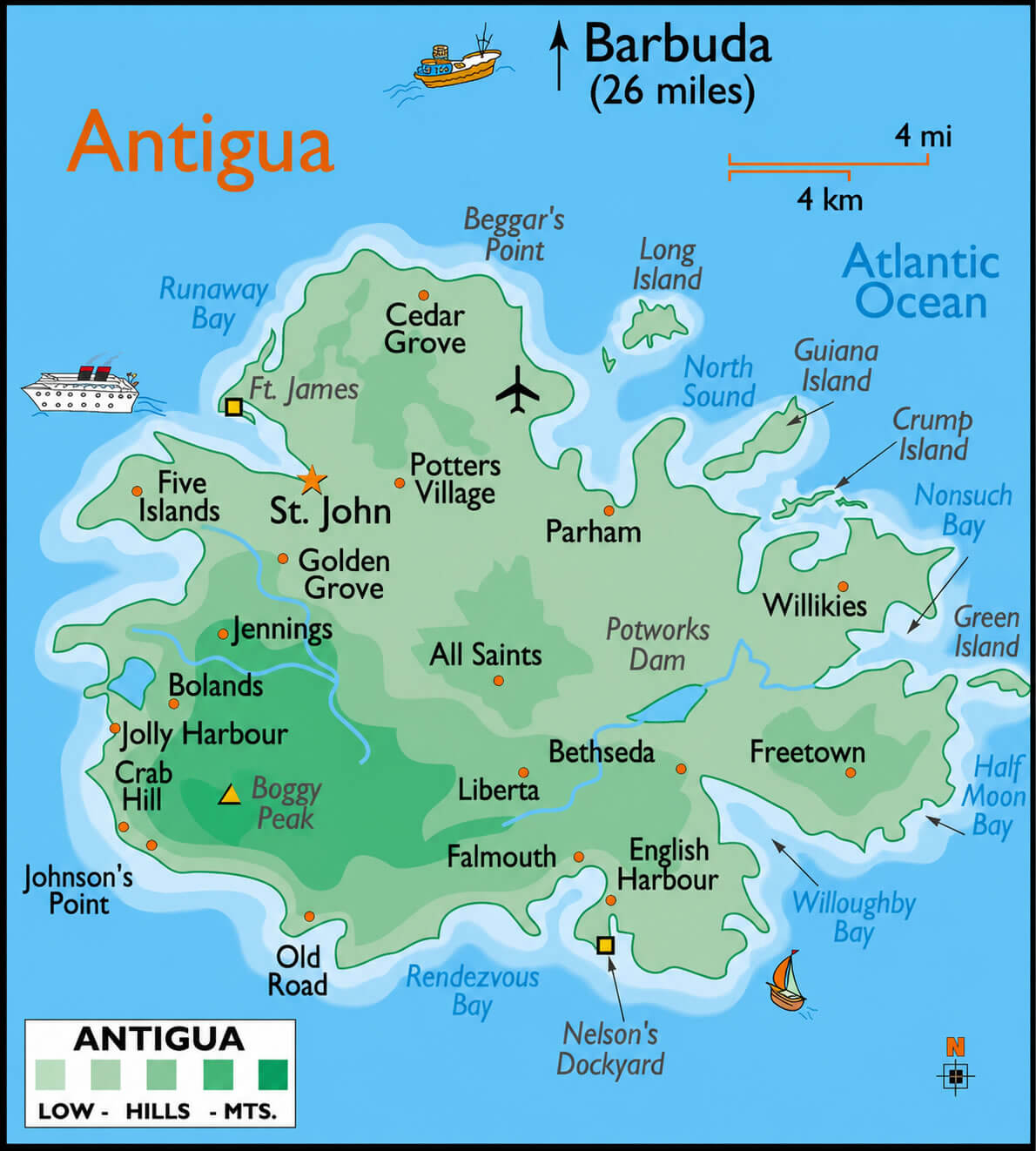 Map of Antigua and Barbuda