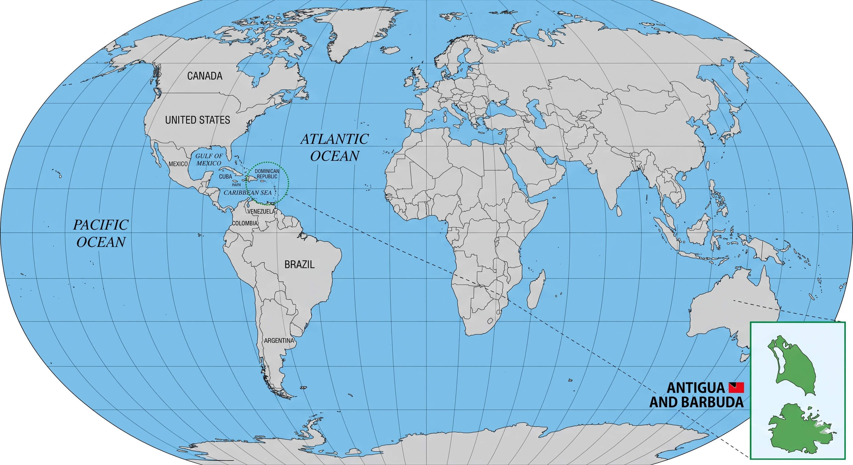 Where is Antigua and Barbuda in the World